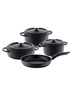 OMS 7PCS DIE CAST COOKWARE SET -BLACK COLOR - MADE IN TURKEY  - Image 2