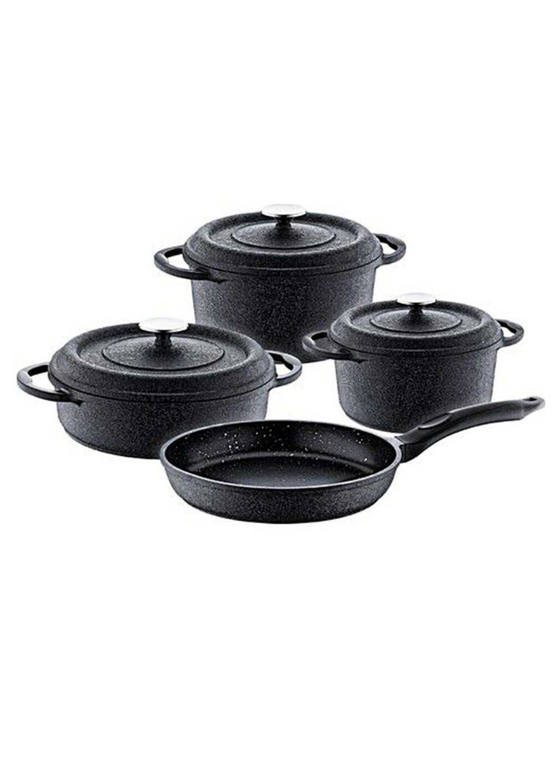 او ام اس طقم طناجر داي كاست مكون من 7 قطع -لون اسود- صناعه تركيه - Image 2