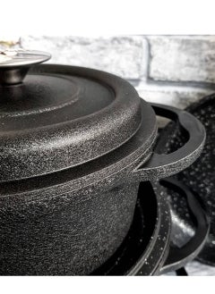 OMS 7PCS DIE CAST COOKWARE SET -BLACK COLOR - MADE IN TURKEY  - Image 3