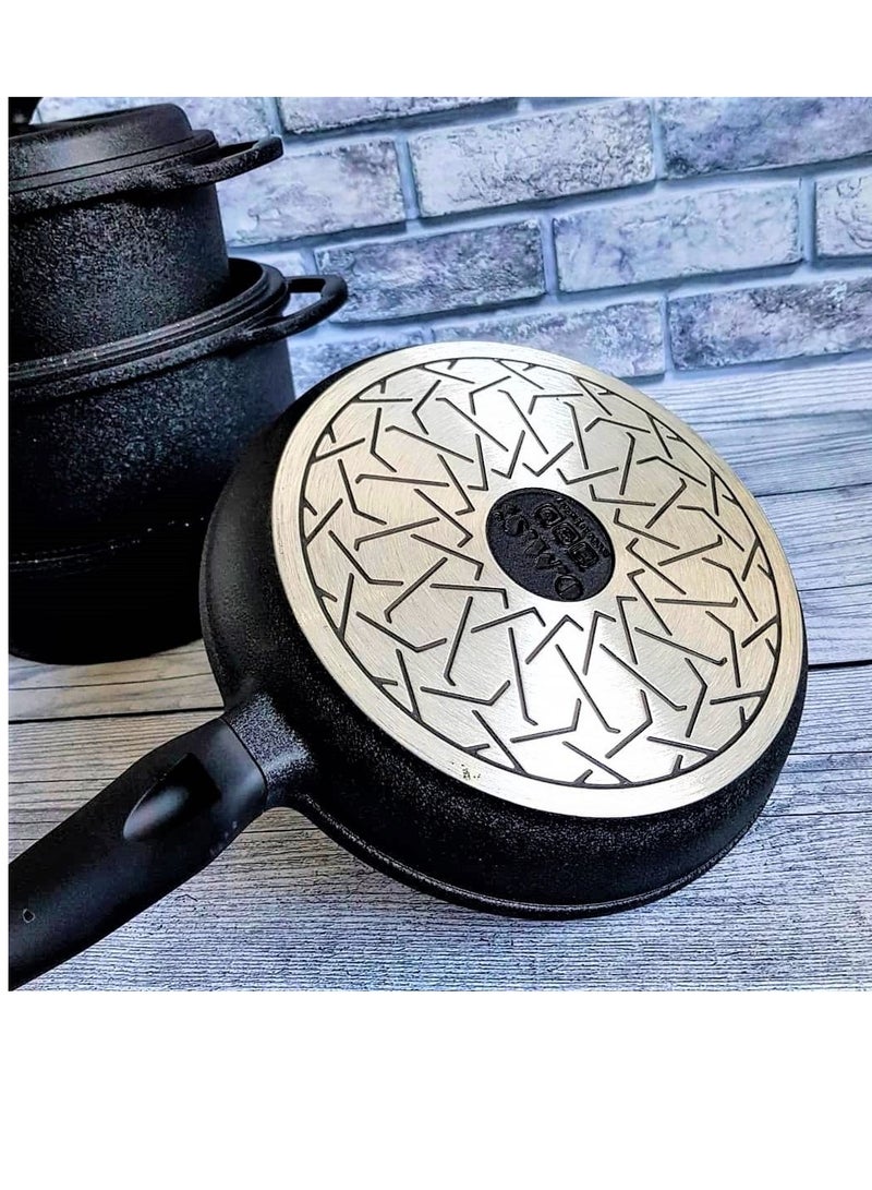 او ام اس طقم طناجر داي كاست مكون من 7 قطع -لون اسود- صناعه تركيه - Image 4