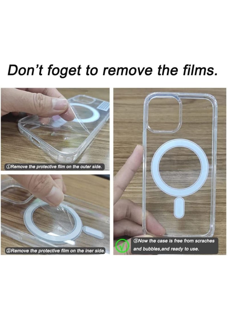 BORTONY iPhone 14 Pro Magsafe Case 6.1Inch Slim Thin Magnetic Case Yellowing Resistant Shock Absorption Anti-Scratch Anti Drop Hard Back Crystal Case Cell Phone Cover Compatible with iPhone 14 Pro Case - Image 4