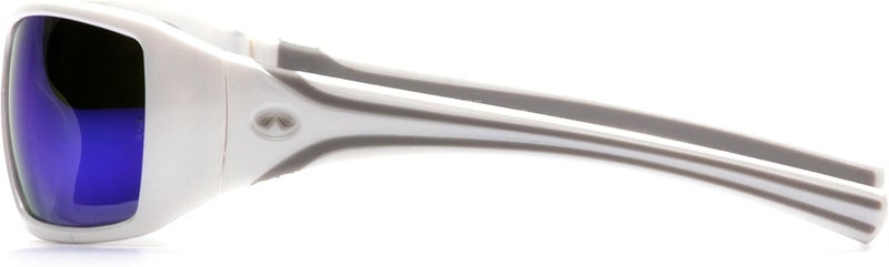 Pyramex Safety Goliath Eyewear with White Frame and Ice Blue Mirror Lens - Image 3