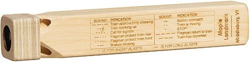 Maple Landmark Wooden Train Whistle with Blast Chart - Made in USA - Image 2