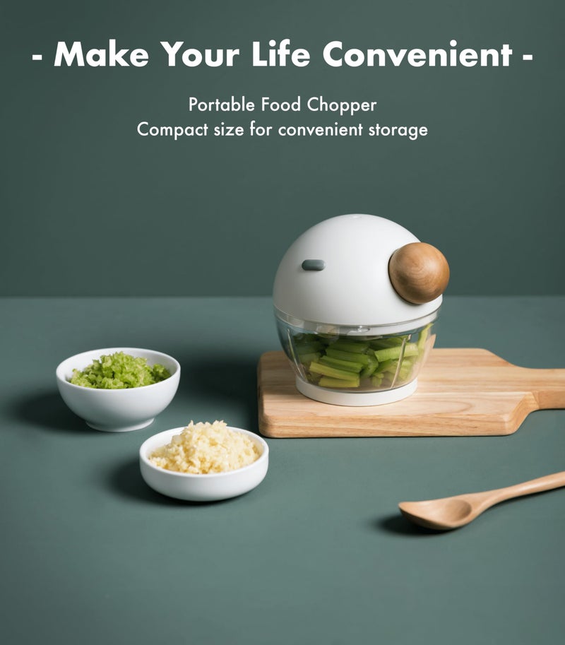 HOOPOES Mini Handy And Compact Ultra Pro Designed Chopper With 3 Blades For Effortlessly Chopping Vegetables, Dry Fruits And Fruits For Your Kitchen (400 Ml),White - Image 4