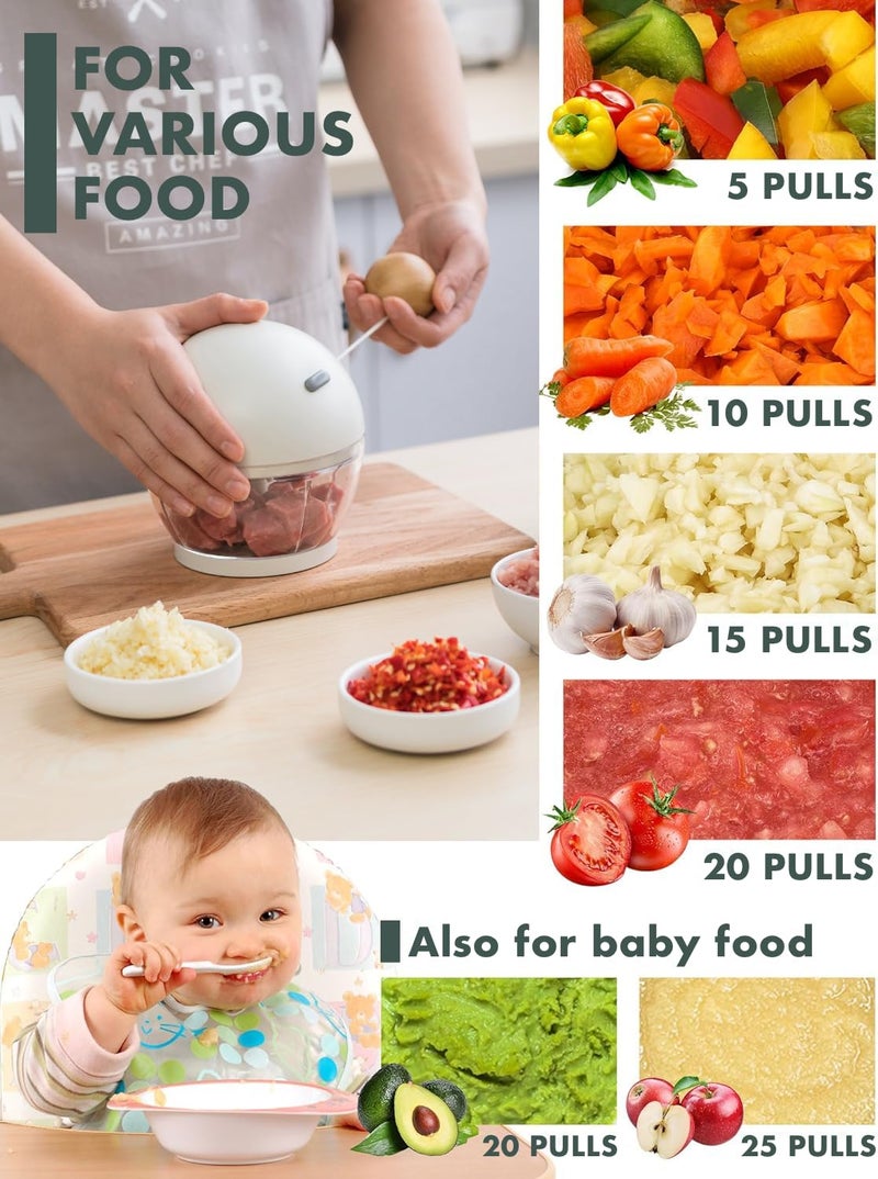 HOOPOES Mini Handy And Compact Ultra Pro Designed Chopper With 3 Blades For Effortlessly Chopping Vegetables, Dry Fruits And Fruits For Your Kitchen (400 Ml),White - Image 5