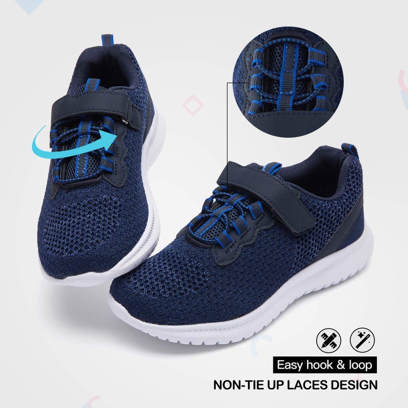 RUNSIDE Kids Shoes, Boys Girls Sneakers Lightweight Athletic Walking/Running Tennis Shoes, Size 1 Big Kid, Navy - Image 5