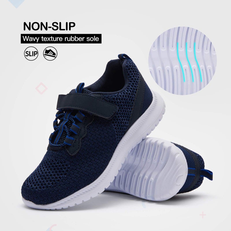 RUNSIDE Kids Shoes, Boys Girls Sneakers Lightweight Athletic Walking/Running Tennis Shoes, Size 1 Big Kid, Navy - Image 4