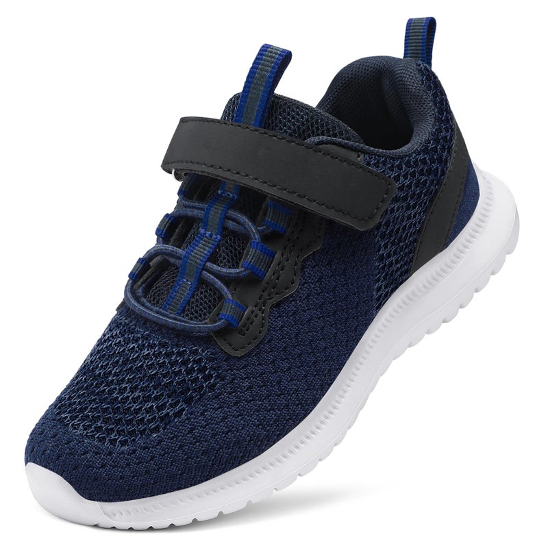 RUNSIDE Kids Shoes, Boys Girls Sneakers Lightweight Athletic Walking/Running Tennis Shoes, Size 1 Big Kid, Navy - Image 1