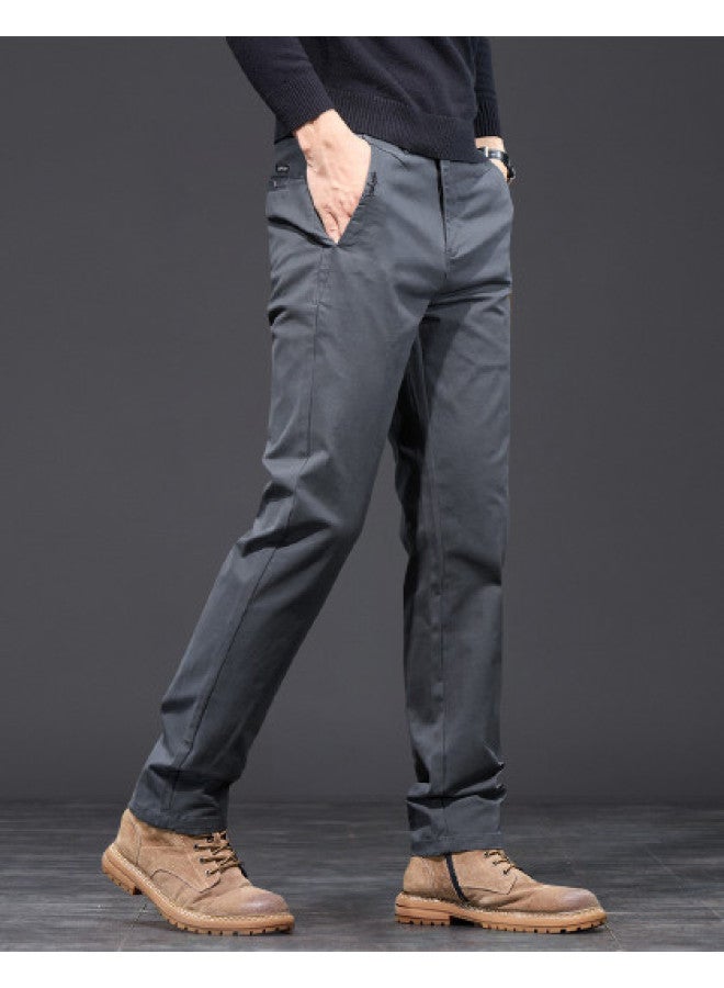 Fapai Men's Pants For Autumn And Winter, Daily Commuting, Solid Color Versatile Straight-leg Comfortable Skin-friendly Youth Popular Casual Trousers - Image 1