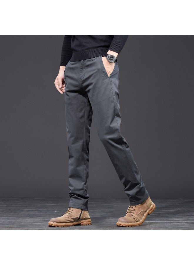 Fapai Men's Pants For Autumn And Winter, Daily Commuting, Solid Color Versatile Straight-leg Comfortable Skin-friendly Youth Popular Casual Trousers - Image 5