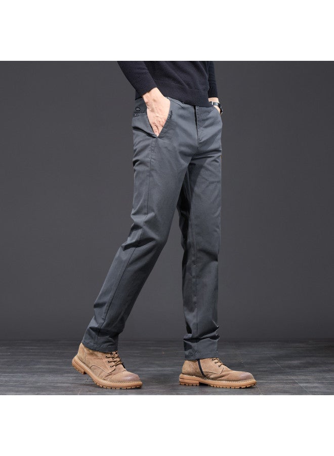 Fapai Men's Pants For Autumn And Winter, Daily Commuting, Solid Color Versatile Straight-leg Comfortable Skin-friendly Youth Popular Casual Trousers - Image 2