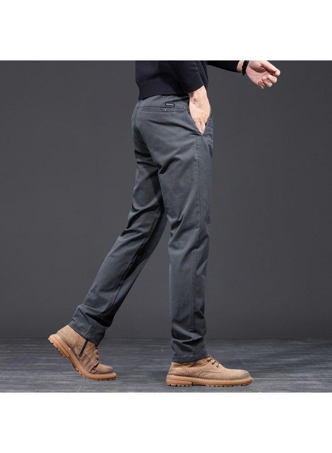 Fapai Men's Pants For Autumn And Winter, Daily Commuting, Solid Color Versatile Straight-leg Comfortable Skin-friendly Youth Popular Casual Trousers - Image 4
