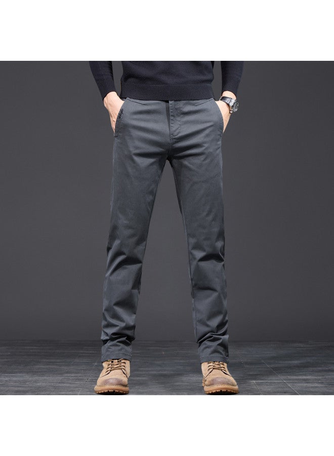 Fapai Men's Pants For Autumn And Winter, Daily Commuting, Solid Color Versatile Straight-leg Comfortable Skin-friendly Youth Popular Casual Trousers - Image 3