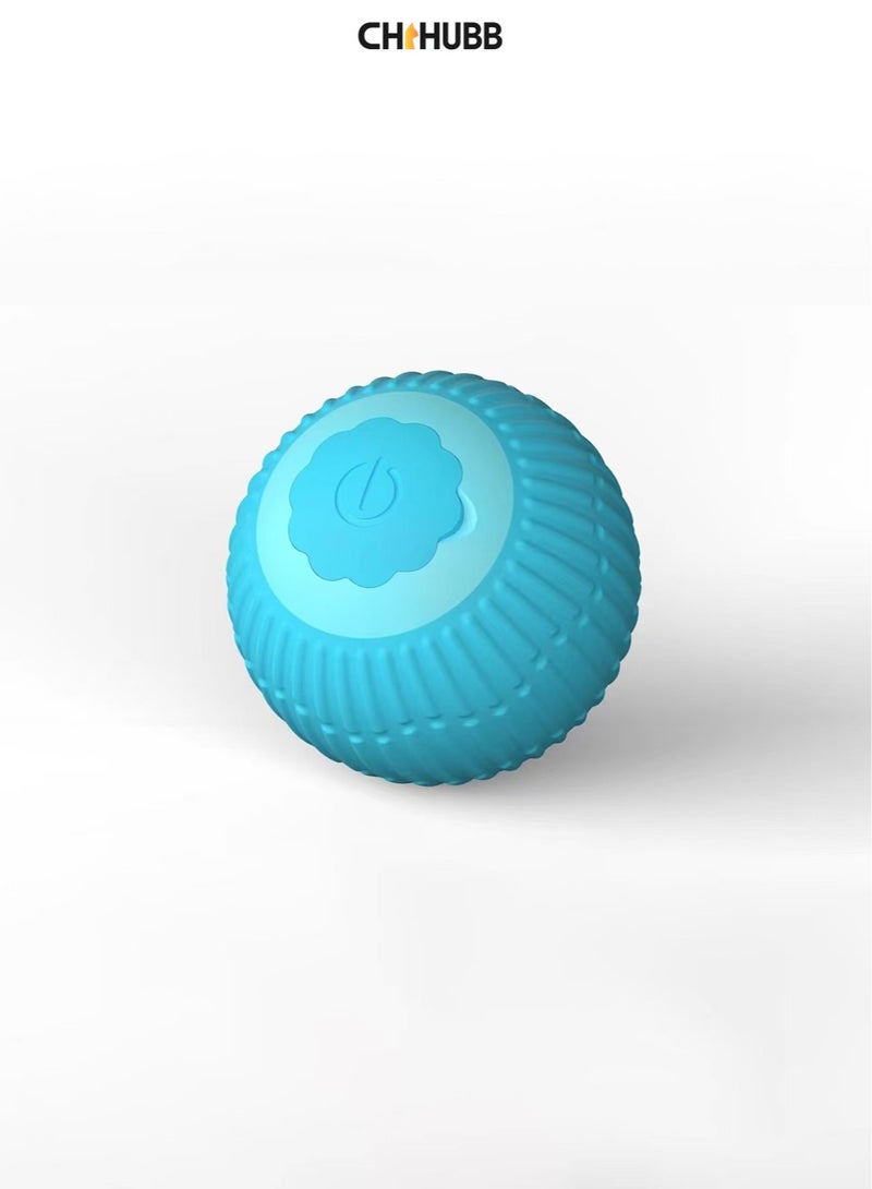 CHIHUBB Interactive Cat Toy Ball – USB Rechargeable, LED Light, Silent Auto Rolling with Smart Modes, for Indoor Cats & Daily Play – Blue - Image 1
