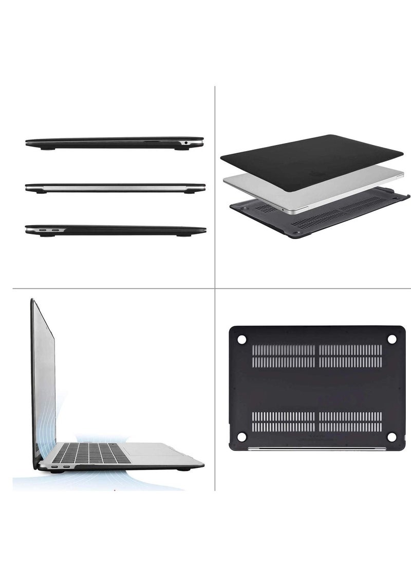 MacBook Air 13.6 inch Case 2022 2023 Release A2681 M2 Chip with Retina Display & Touch ID Plastic Hard Shell Case Black - Image 4