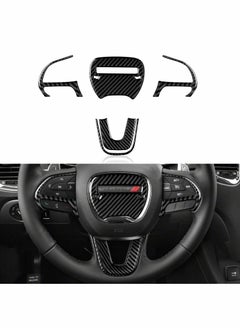 Carbon Fiber Steering Wheel Cover Trim Interior Accessories, KASTWAVE for Dodge Charger Challenger / Dodge Durango / Jeep Grand Cherokee SRT8 4 Pcs(Black) - pzsku/Z7CC311380D7E1940CE75Z/45/_/1723027570/591e4f05-d3ff-4394-ab64-5934f8482f82