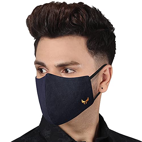 MASQ By Q-One Wings 4 Layer, Reusable, with Ear Adjusters, Anti-Bacterial (BFE>99%) Cotton Cloth Face Mask for Men, Boys (Large, Multicolor, Pack of 5), Without Valve - Image 2