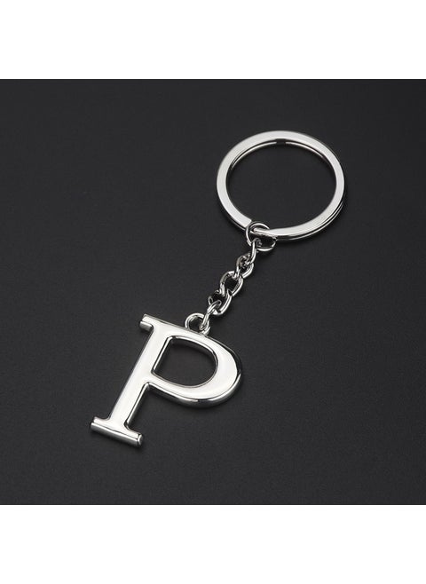 English letter keychain bag pendant 26 uppercase and lowercase letters and numbers keychain European and American small gift customizationP P