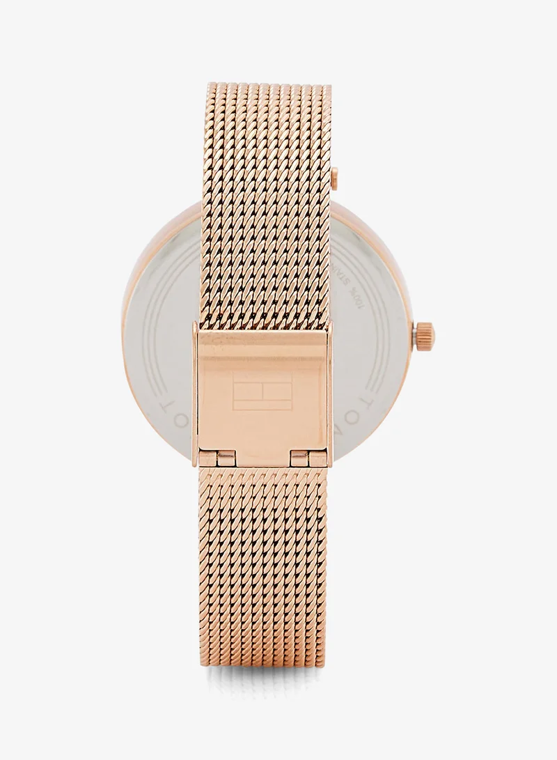 Tommy Hilfiger  3-Hand Womens Quartz Movement Watch With Rose Gold-Tone Stainless Steel Mesh Bracelet - 1782712 for Women | Best Price UAE