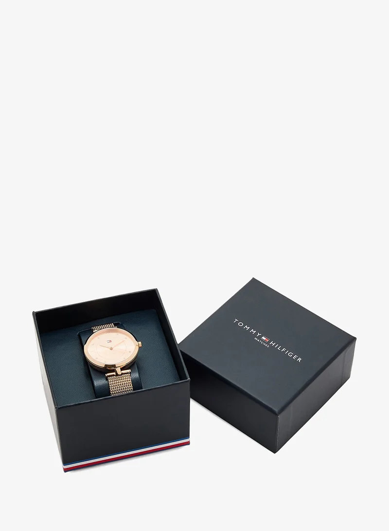 Tommy Hilfiger  3-Hand Womens Quartz Movement Watch With Rose Gold-Tone Stainless Steel Mesh Bracelet - 1782712 for Women | Best Price UAE