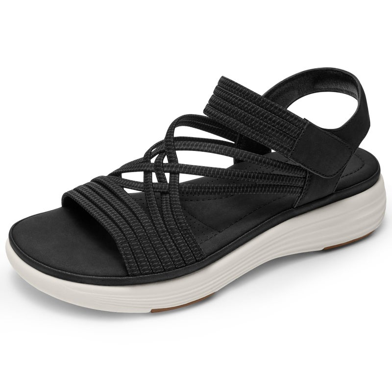 Vilanva Women's Comfortable Walking Sandals (Black Size 8) - Image 1