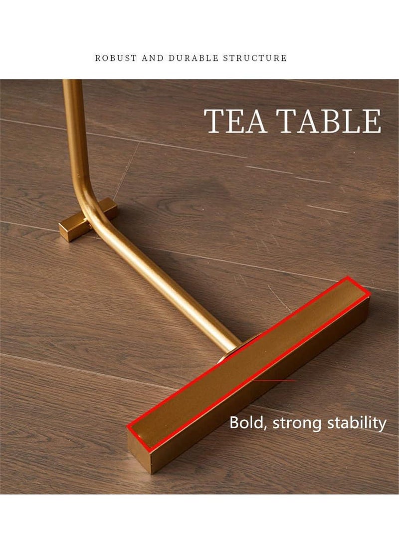 Y&D - Small Side Table,23inch C Shaped End Table for Sofa and Bed, TV Tray Table with Metal Frame for Couch, Living Room, Bedroom - Image 1