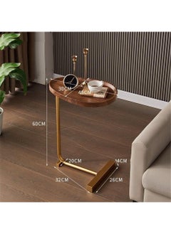 Y&D Small Side Table,23inch C Shaped End Table for Sofa and Bed, TV Tray Table with Metal Frame for Couch, Living Room, Bedroom  - Image 1