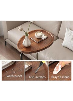 Y&D Small Side Table,23inch C Shaped End Table for Sofa and Bed, TV Tray Table with Metal Frame for Couch, Living Room, Bedroom  - Image 3