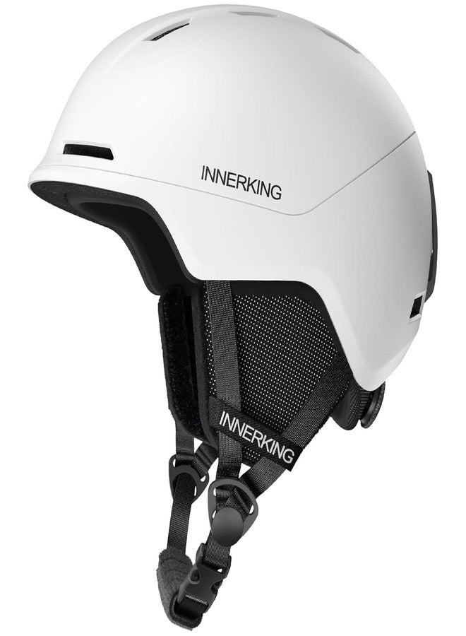 InnerKing Ski Helmet, Lightweight Adult Snowboard Helmet with Sturdy PC Shell & Shock-Absorbing EPS Foam & Soft Lining, Adjustable Snow Sport Helmets 10 Vents Men/Women - White - Image 1