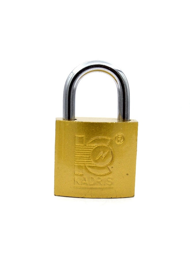 KADRIS - Heavy-Duty Security Padlock HA-1425, Weather-Resistant in Solid Brass Lock 20MM - Padlock  shackle with Keys for Sheds, Storage Unit, School, Gym Locker, Fence, Toolbox, Hasp Storage - Image 1