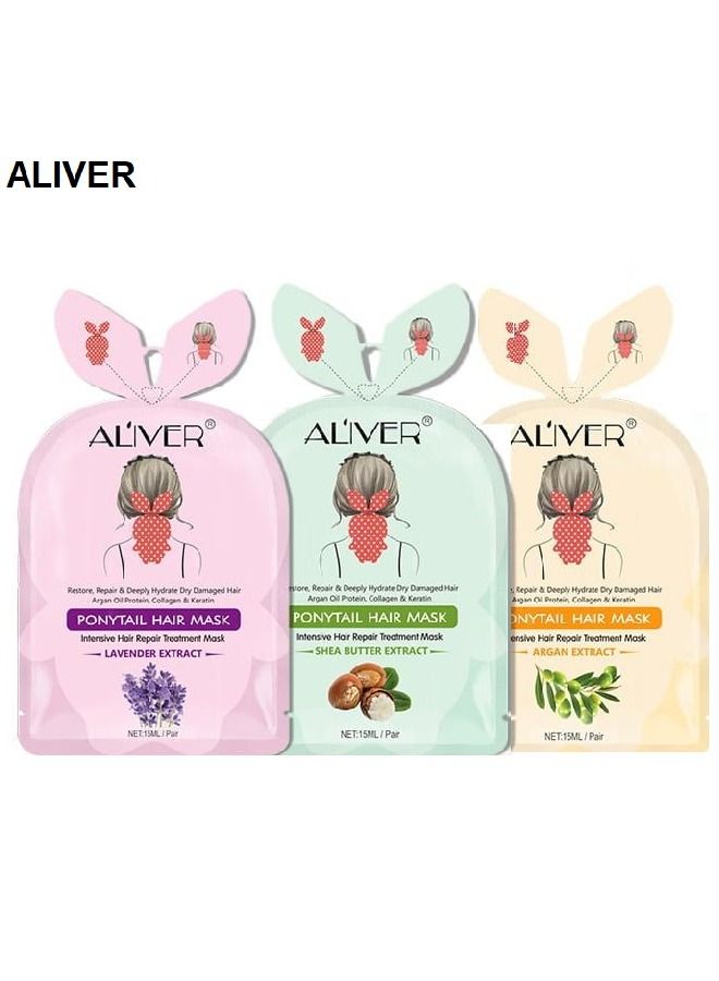 أليفر مجموعة مكونة من 3 أقنعة لإصلاح الشعر وإعادة حيويته - Image 1