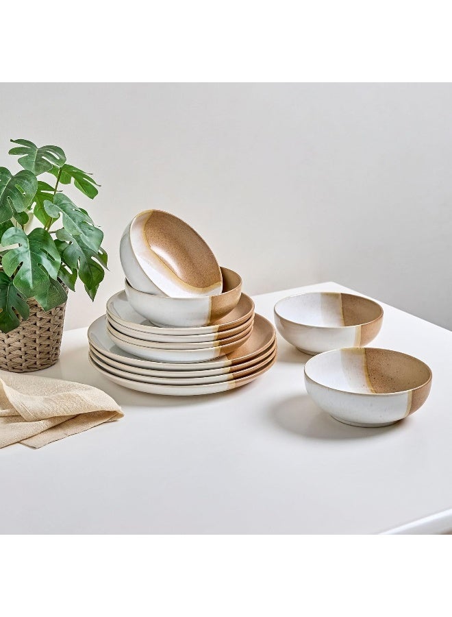 Sango طقم أدوات مائدة سانغو فويبي 12 قطعة بألوان متعددة من الخزف - Image 3