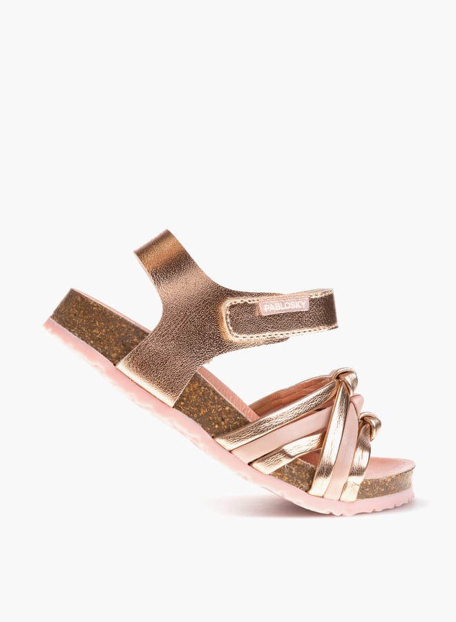 Pablosky Girls Strap Sandals With Hook And Loop Closure  - Image 5