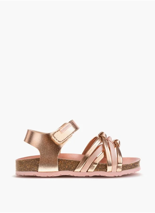 بابلوسكي Girls Strap Sandals With Hook And Loop Closure