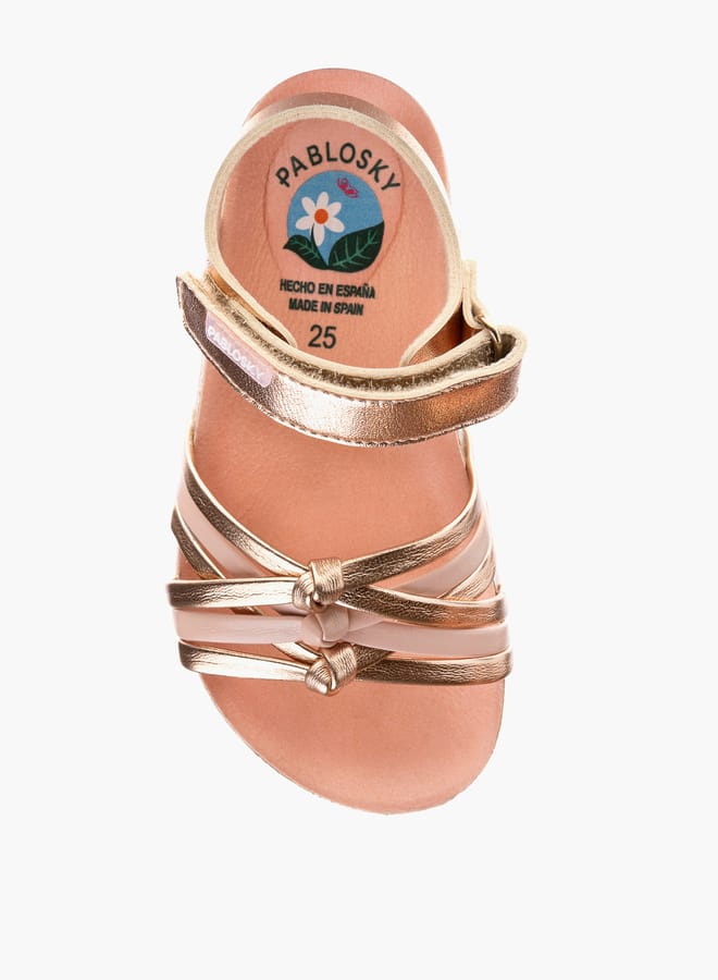 Pablosky Girls Strap Sandals With Hook And Loop Closure  - Image 4