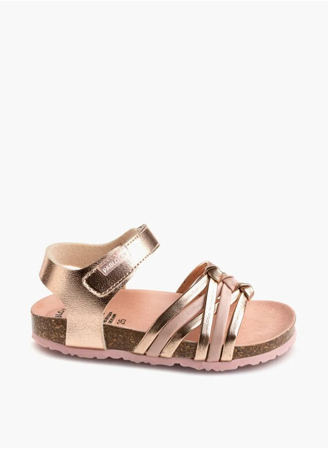 بابلوسكي Girls Strap Sandals With Hook And Loop Closure