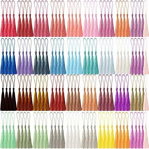 MUXGOA 148 Pcs Bookmark Tassels for Crafts,Key Chain Mini Tassels for Jewelry Making & Graduation Book Marks(37 Colors, 4 Pcs of Each) - Image 1