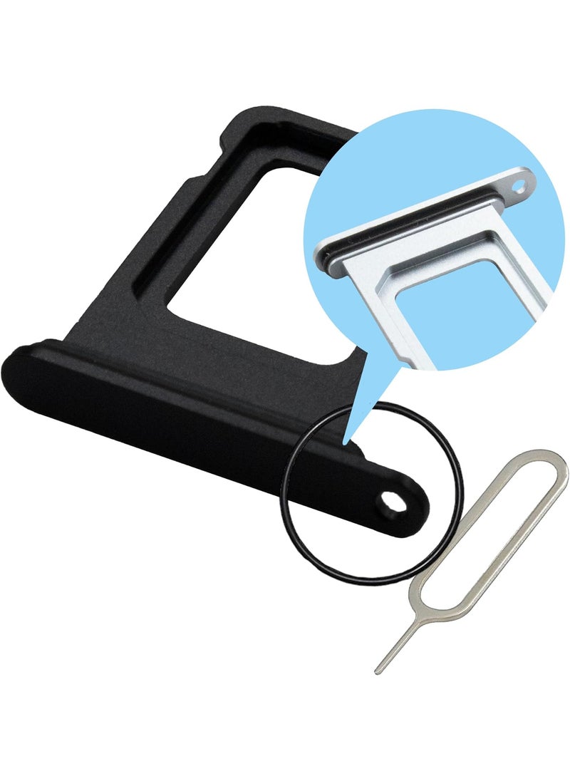 Mmobiel - MMOBIEL SIM Card Tray Compatible with iPhone 1515 Plus  SIM Slot Tray Holder  SIM Holder Replacement  Incl SIM Card Removal Tool and Waterproof Rubber Seal Ring  Black - Image 1
