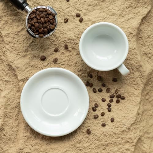 Loveramics Latte Art Mug with Saucer, 10 oz Ceramic Coffee cup with Round Bottom for Latte, Cappuccino, Tea, Espresso, Thick-walled Stoneware Cup Set for Barista - Regular Colours (White, 10OZ) - Image 5