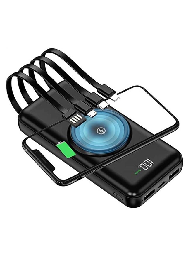 Raxoom Wireless Portable Charger Power Bank with Built-in 4 Cable - Image 2