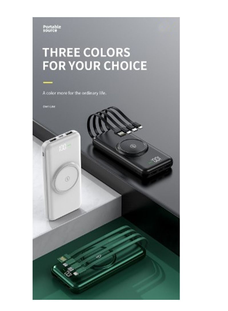 Raxoom Wireless Portable Charger Power Bank with Built-in 4 Cable - Image 4