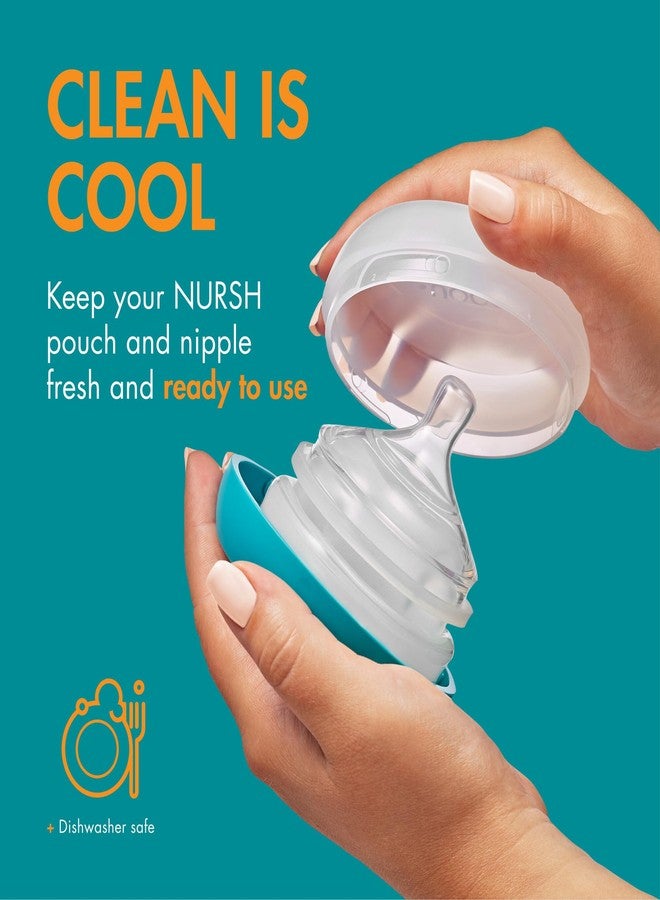 Boon Baby Bottle Storage Buns - Travel Holders for Nursh Bottles - Blue and White, 3 Count - Image 3