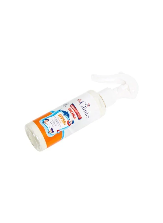 Dr.clinic  DR. CLINIC | Kids Protect Sun Milk SPF 50+ | Hydrating Sunscreen for Sensitive Skin | Enriched with Olive Oil & Jojoba Oil | Broad UVA/UVB Protection | 150 ml  | Best Price UAE