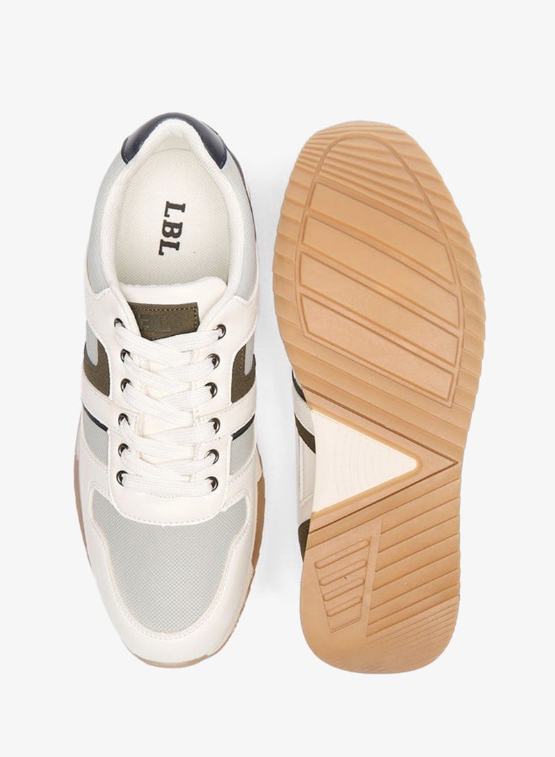 LBL by Shoexpress Men's Panelled Sneakers with Lace-Up Closure - Image 4
