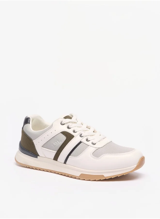 ال بي ال من شو اكسبرس Men's Panelled Sneakers with Lace-Up Closure