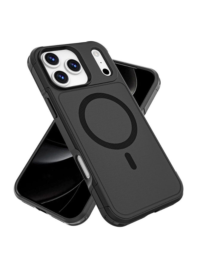 SanHu Magnetic Case Cover for iPhone 17 Pro Max, [Compatible with Magsafe][Mil-Grade Drop Protection] Dropproof Heavy Duty Tough Rugged Shockproof Phone Back Cover for iPhone 17 Pro Max, Black - Image 1