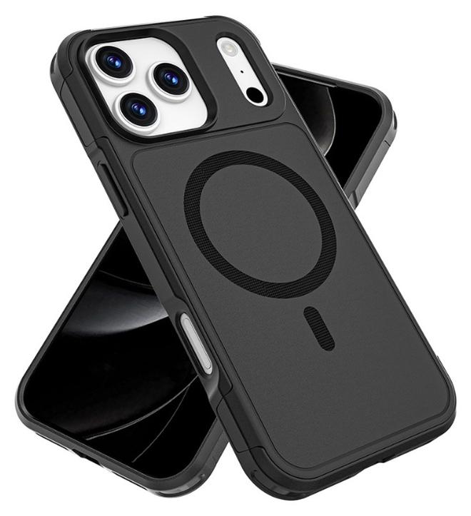 ثلاثة نمور غطاء القضية المغناطيسية لـ iPhone 17 Pro Max ، [متوافق مع Magsafe] [حماية السقوط Mil-Grade] غطاء الخلفي للهاتف المقاوم للصدمات القوي المقاوم للصدمات لـ iPhone 17 Pro Max ، أسود - Image 1