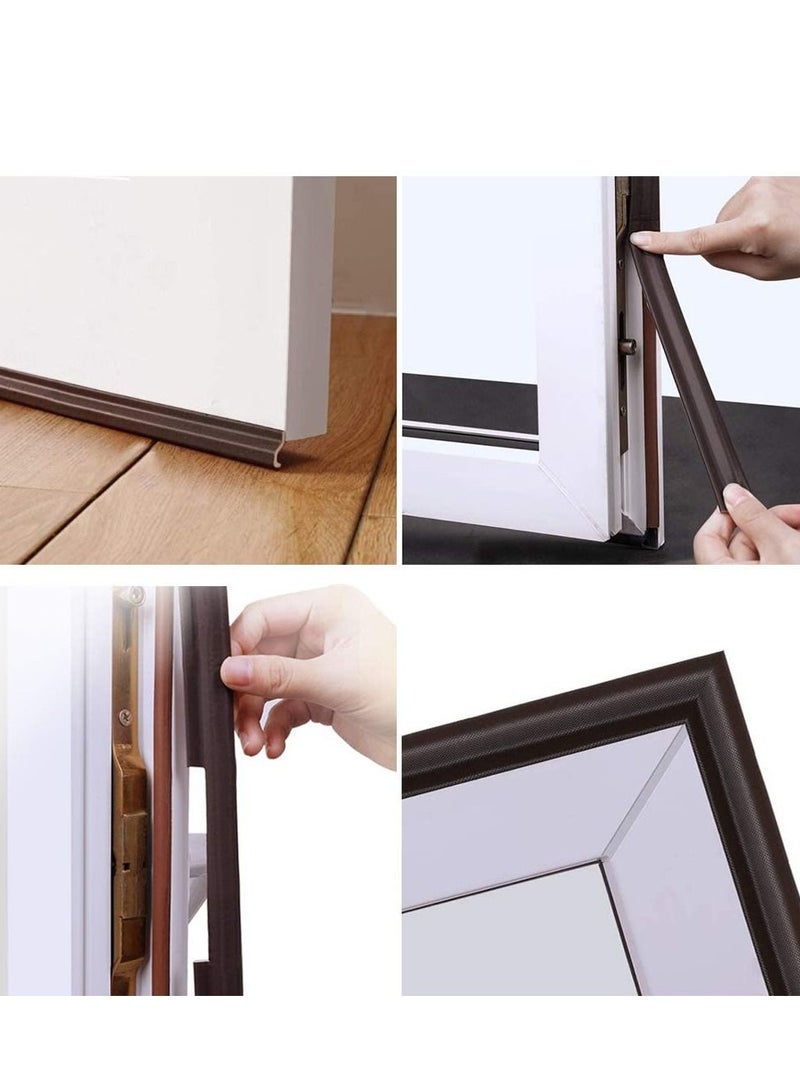2 Packs Window Weather Stripping Door Seal Strip,Draft Stoppers for Bottom of Doors,Self Adhesive PU Foam Weather Strip for Window and Door Insulation,Door Sweep for Interior Doors 13.12Ft - Image 2