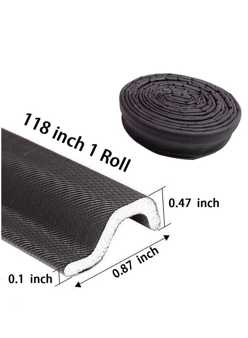 2 Packs Window Weather Stripping Door Seal Strip,Draft Stoppers for Bottom of Doors,Self Adhesive PU Foam Weather Strip for Window and Door Insulation,Door Sweep for Interior Doors 13.12Ft - Image 4