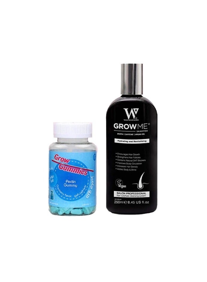 Watermans Vitamin to strengthen hair and nails and improve skin  with shampoo with natural ingredients to strengthen hair, 2 pieces - Image 1